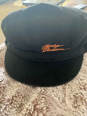 NWOT Harley-Davidson Black Cap with Orange Script Emblem
